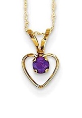 extraordinary itty-bitty amethyst heart birthstone necklace for babies